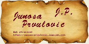 Junoša Prvulović vizit kartica